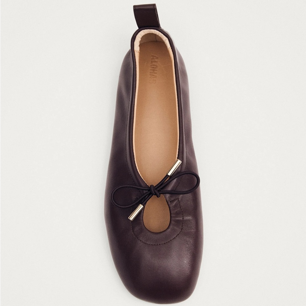 Alohas Brown Leather Flats - Rosalind